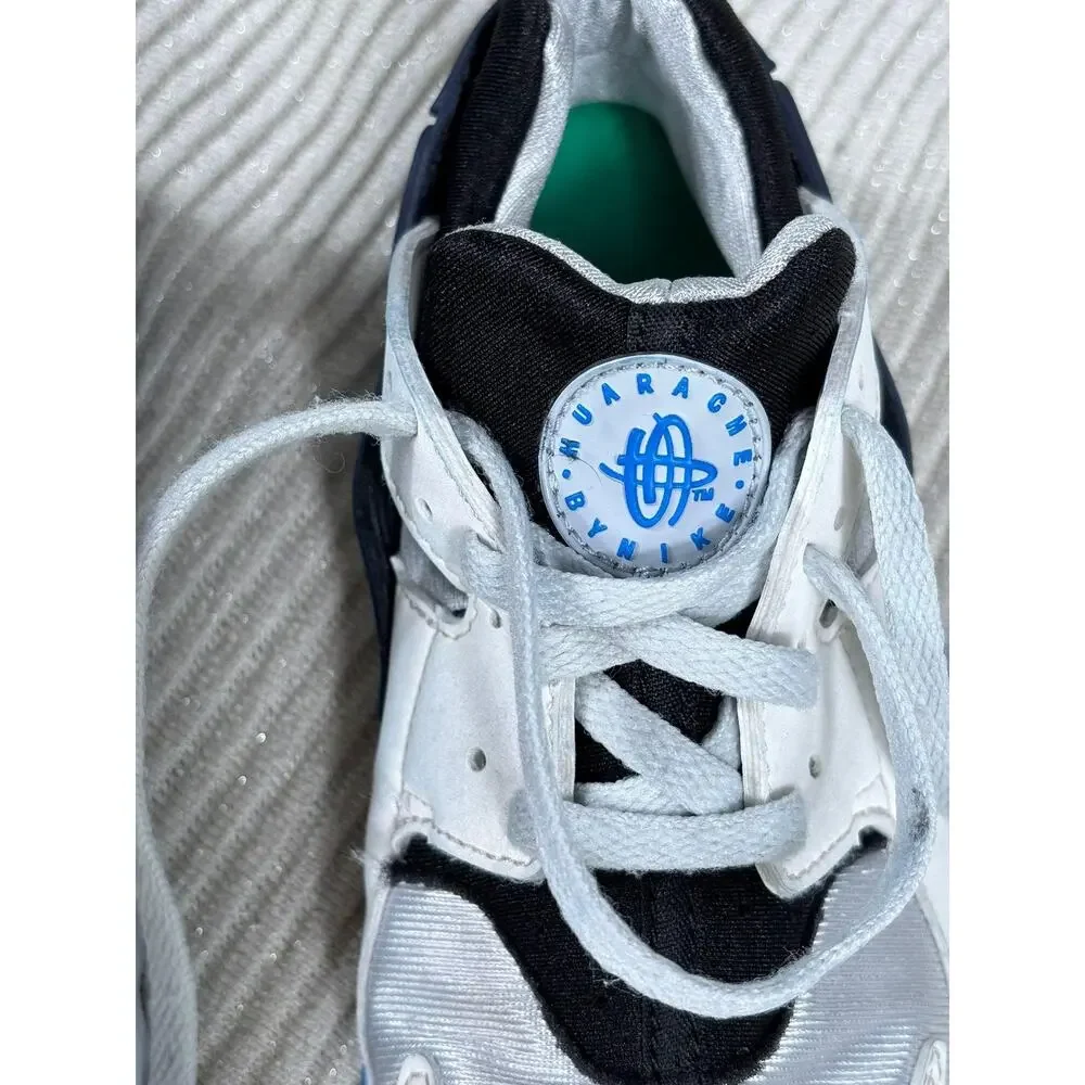Nike Huarache Run Shoes Kids Size 13C White Black Blue Athletic 704949-419